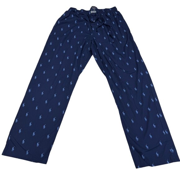 NEW Polo Ralph Lauren Men's All Over Pony Pajama Pants In Navy Blue, Size M NWOT - Picture 1 of 10